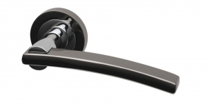 Intel Opal Black Nickel Lever Door Handle Set